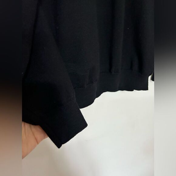 Toscano Black Merino Wool Mens Quarter Zip Sweater - Picture 3 of 6